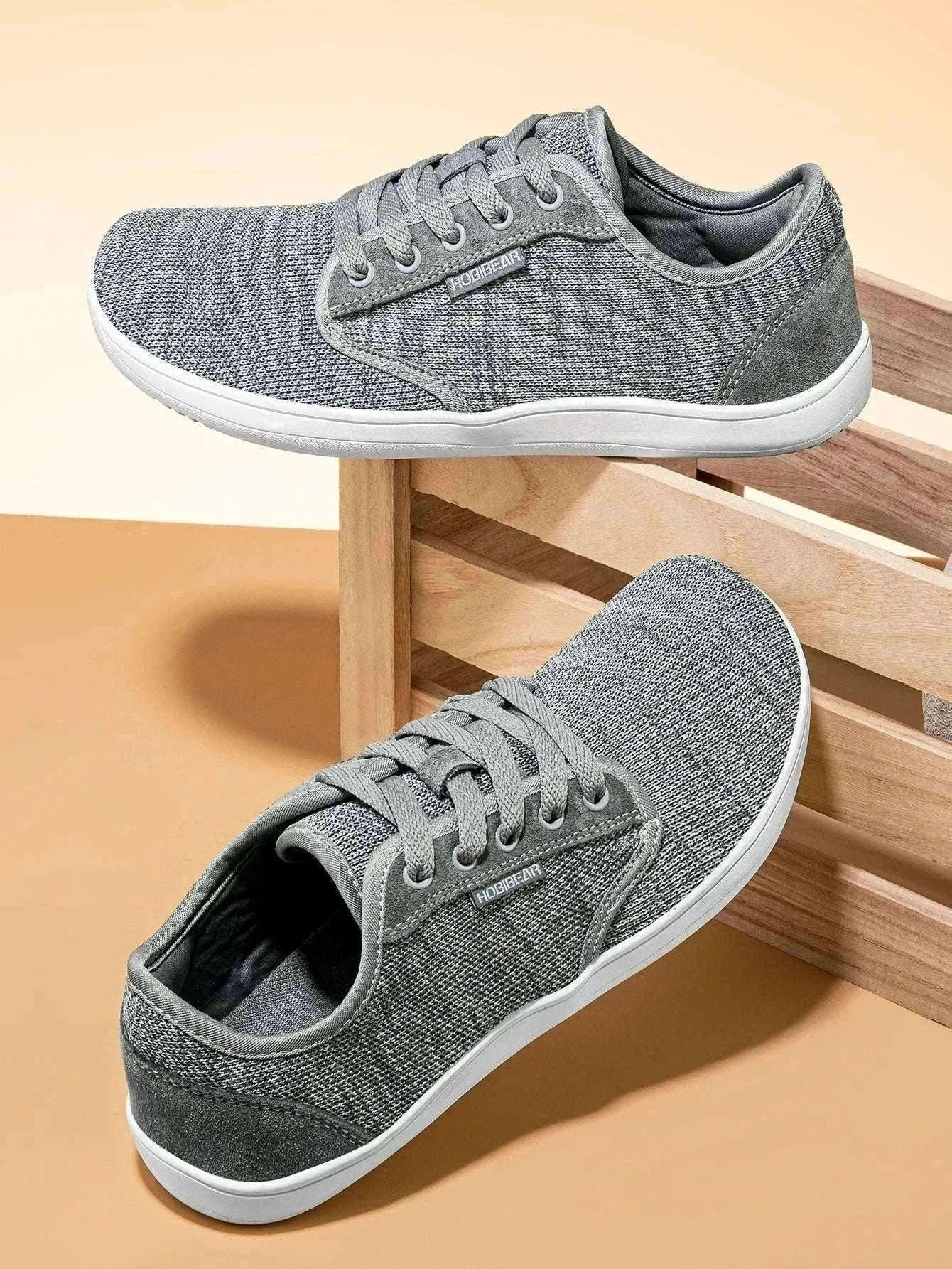 Minimalist Barefoot Shoes Wide Toe Zero Drop Mesh Sneakers-Burgundy / 37