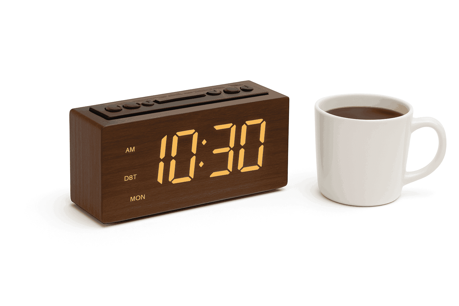 Minimalist Wooden LED Alarm Clock with Adjustable Brightness-NZ668