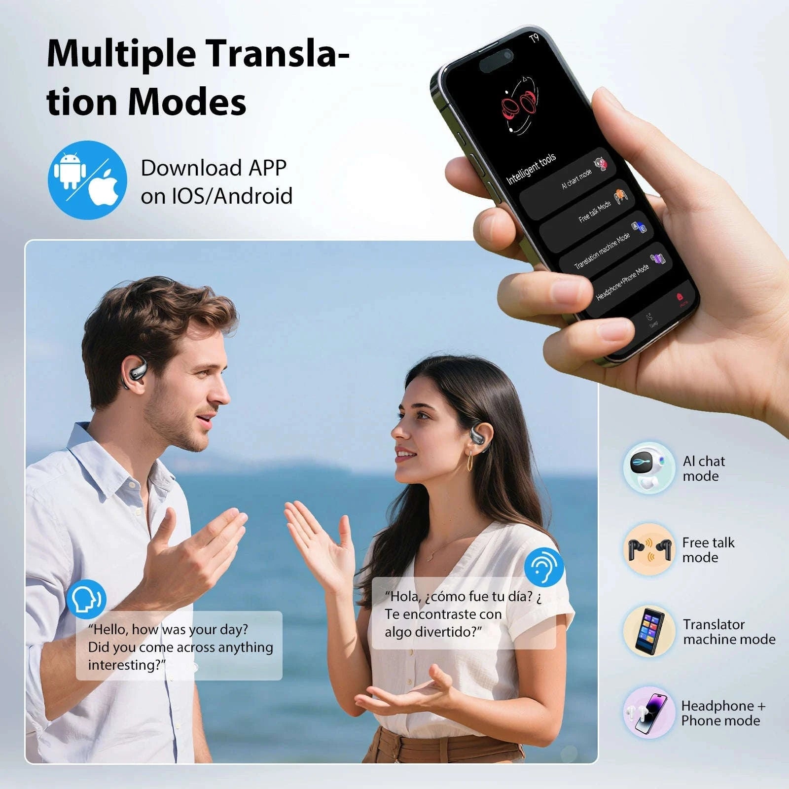 MINISO X28 AI Translator Earphones-green / CHINA