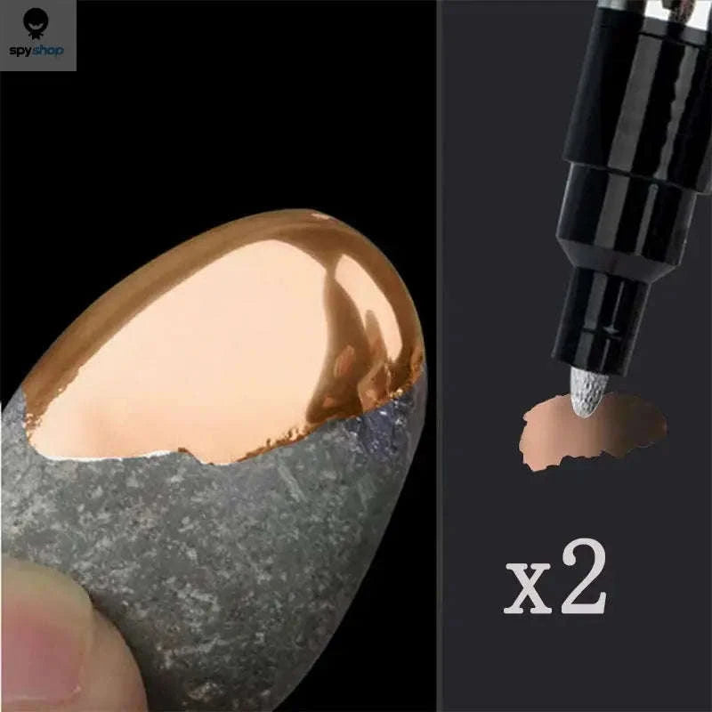 Mirror Marker Pen – Reflective Chrome, Gold, Silver & Copper Art Marker-2pcs Silver