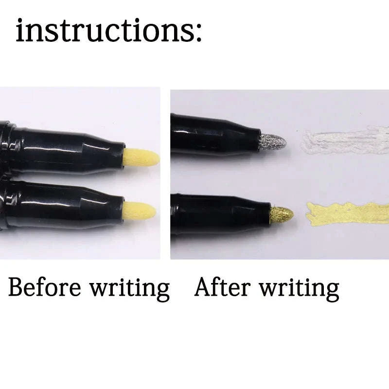 Mirror Marker Pen Set - 12 Colors-3 color mix