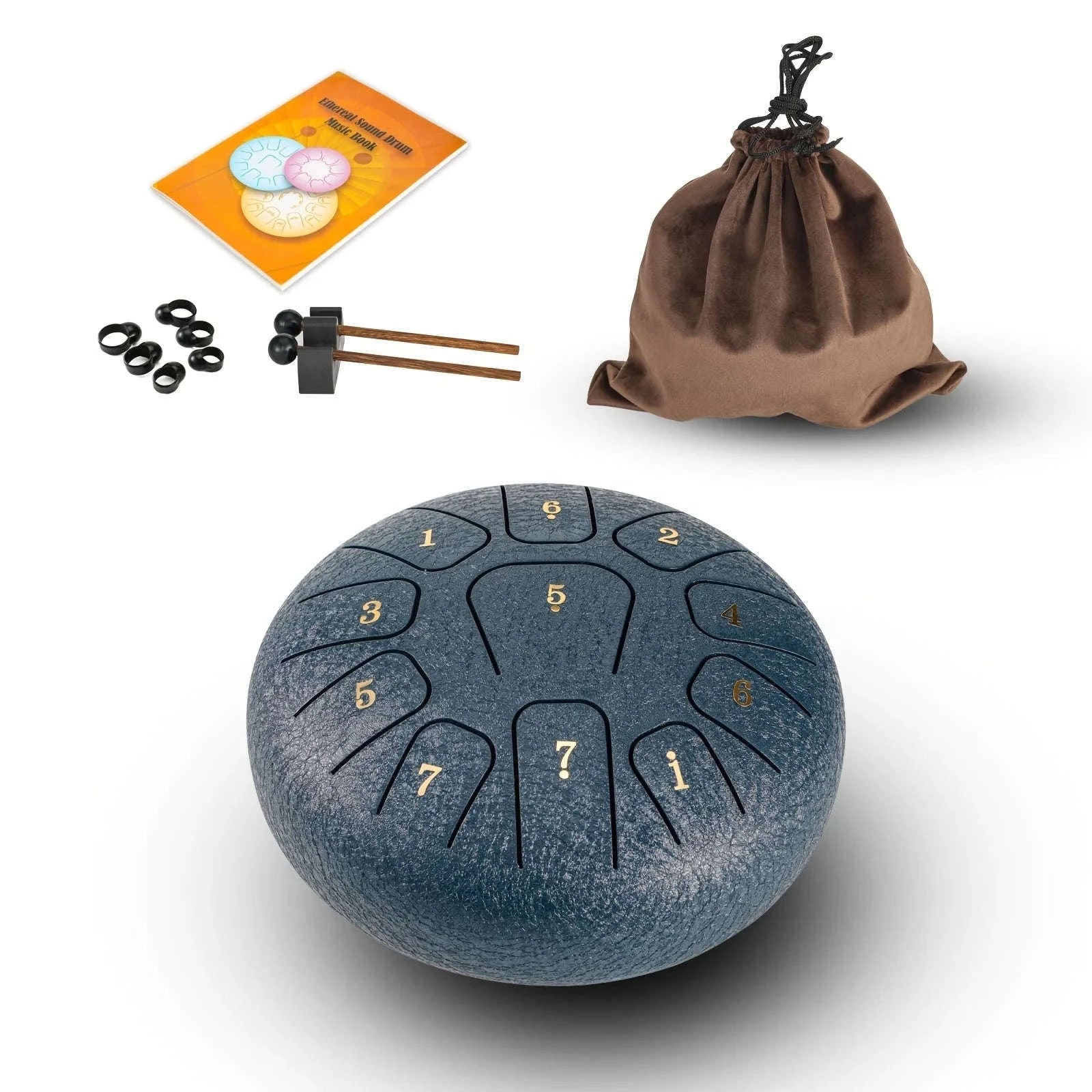 Miwayer 6-Inch Steel Tongue Drum Gift Set-Yellow 6 Inchs