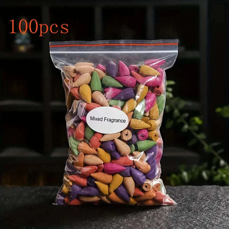 Mixed Waterfall Smoke Backflow Incense Cones in Sandalwood & Lavender-Lavender