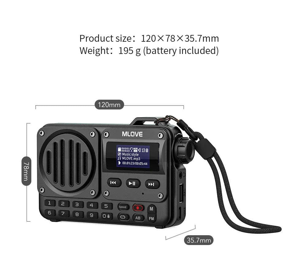 MLOVE BV800 Portable Bluetooth Speaker-Default Title