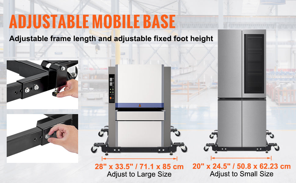 SucceBuy 1500Lbs Washing Machine Stand Movable Refrigerator Mobile Roller Base with Wheels Adjustable Bracket for Home Appliance