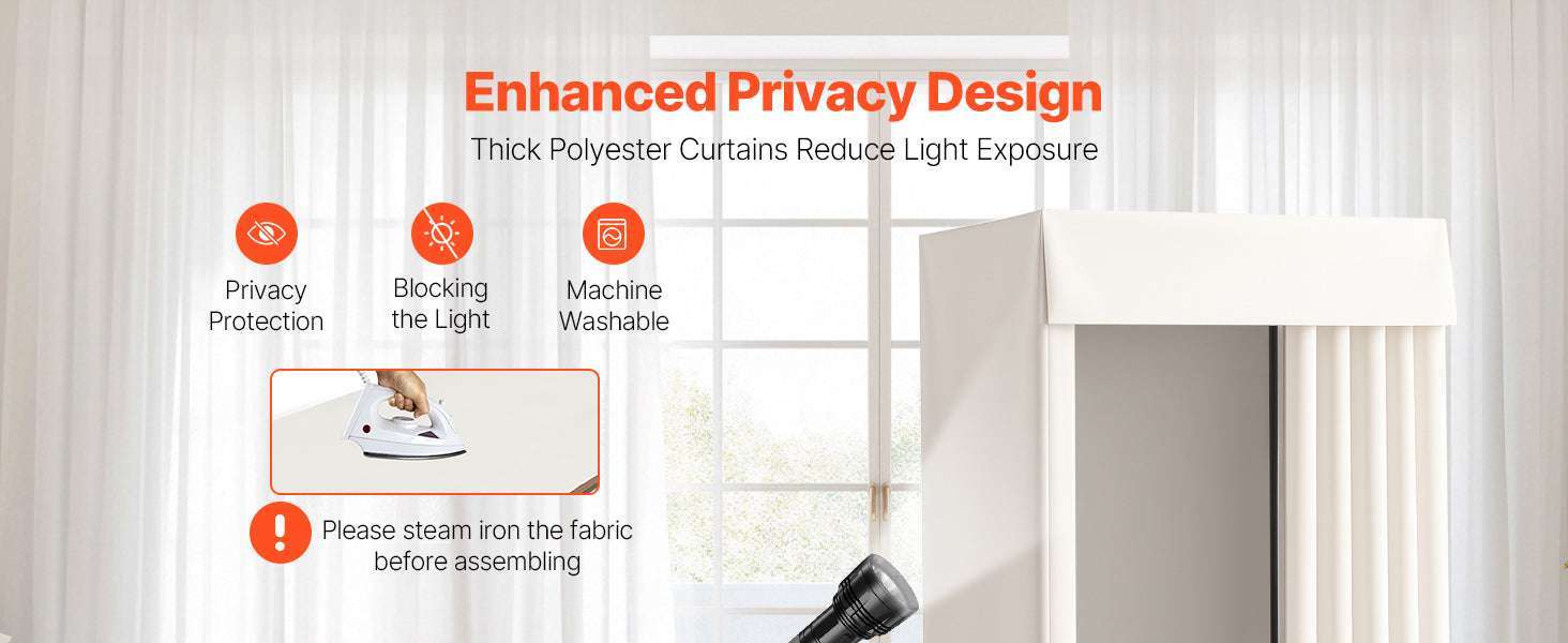 Mobile Fitting Room with Thick Privacy Curtains & Rolling Casters-Black Square Type A / Australia