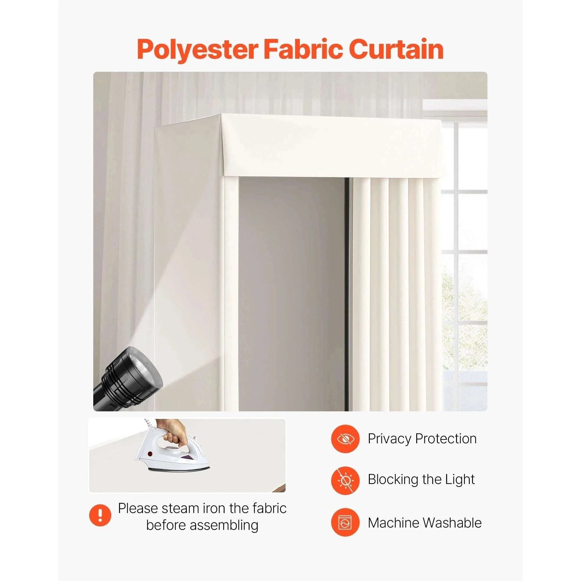 Mobile Fitting Room with Thick Privacy Curtains & Rolling Casters-Black Square Type A / Australia