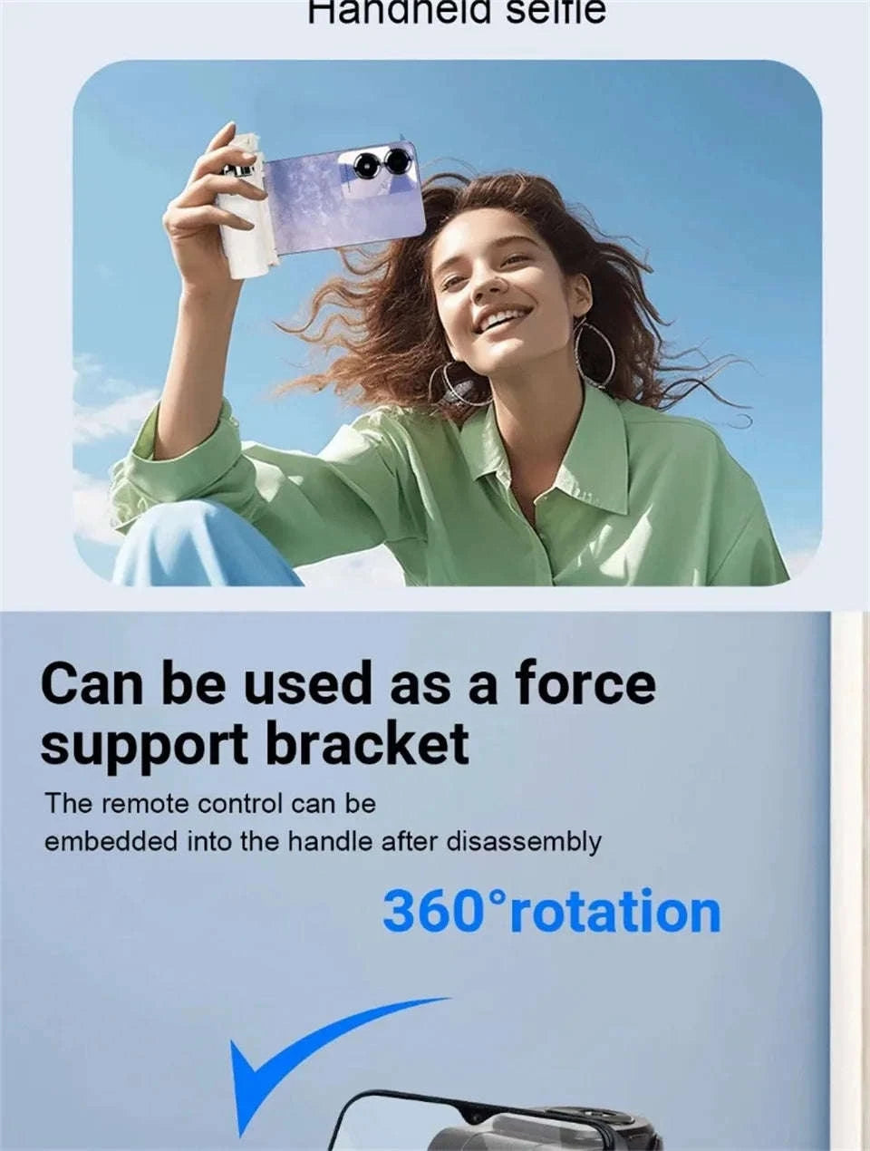 Mobile Selfie Stick Handle Tripod & Travel Photography Tool-black / United States