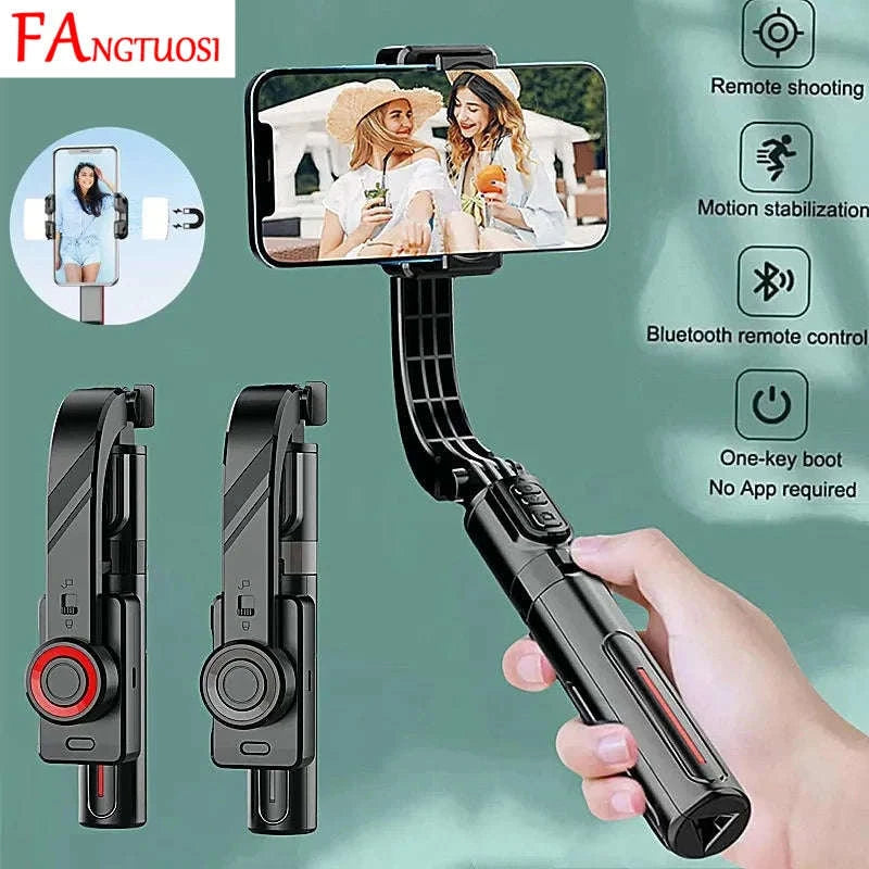 Mobile Video Stabilizer Bluetooth Selfie Stick Tripod-Red / United States