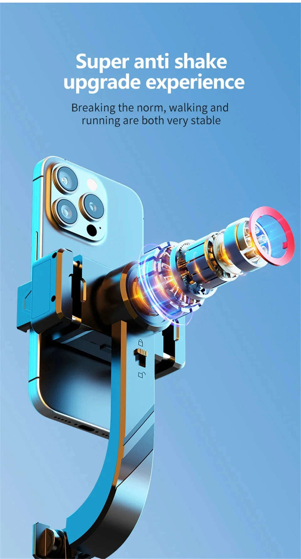 Mobile Video Stabilizer Bluetooth Selfie Stick Tripod-Red / United States