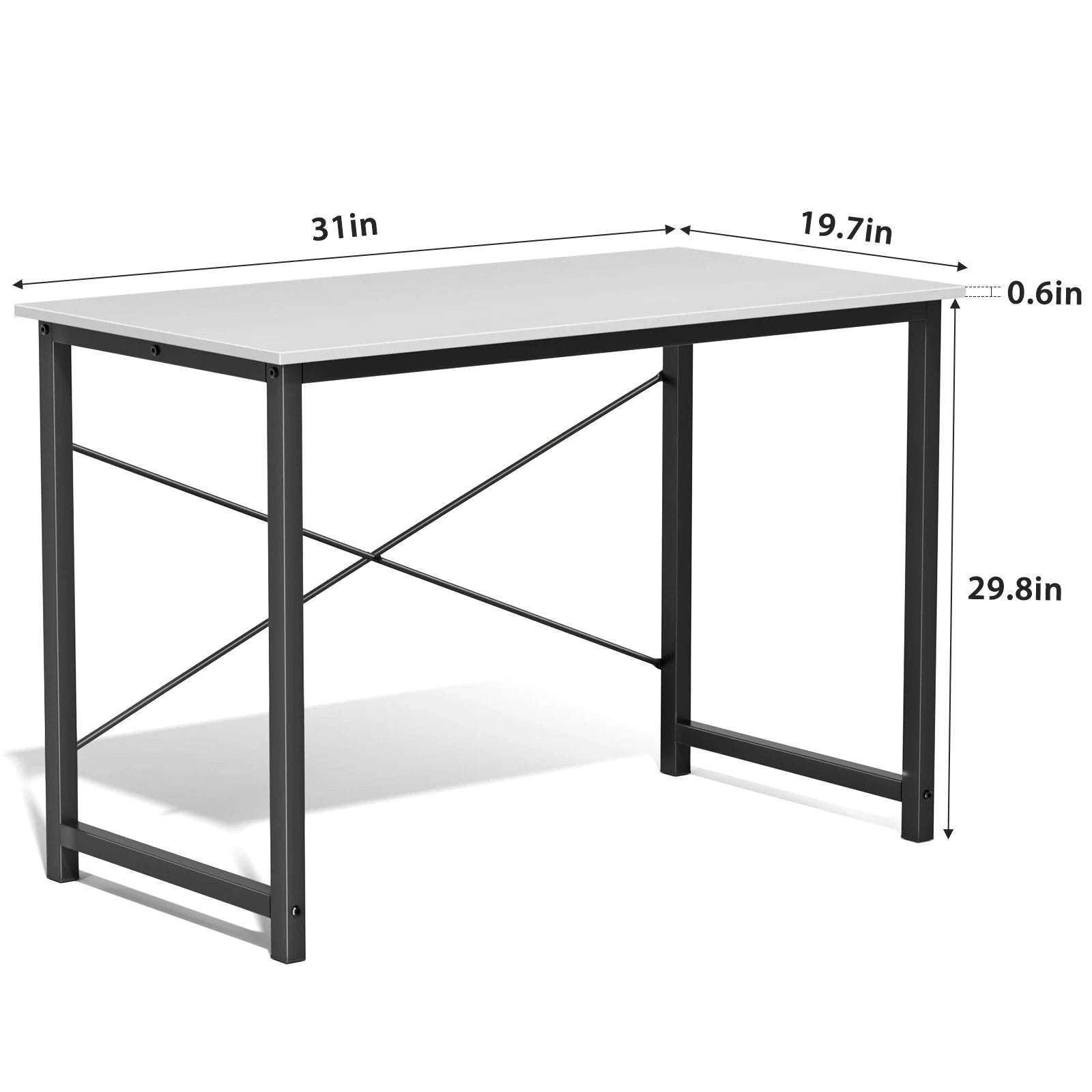 Modern Compact Computer Desk with Metal Frame & Wood Top-40IN Rust / United States