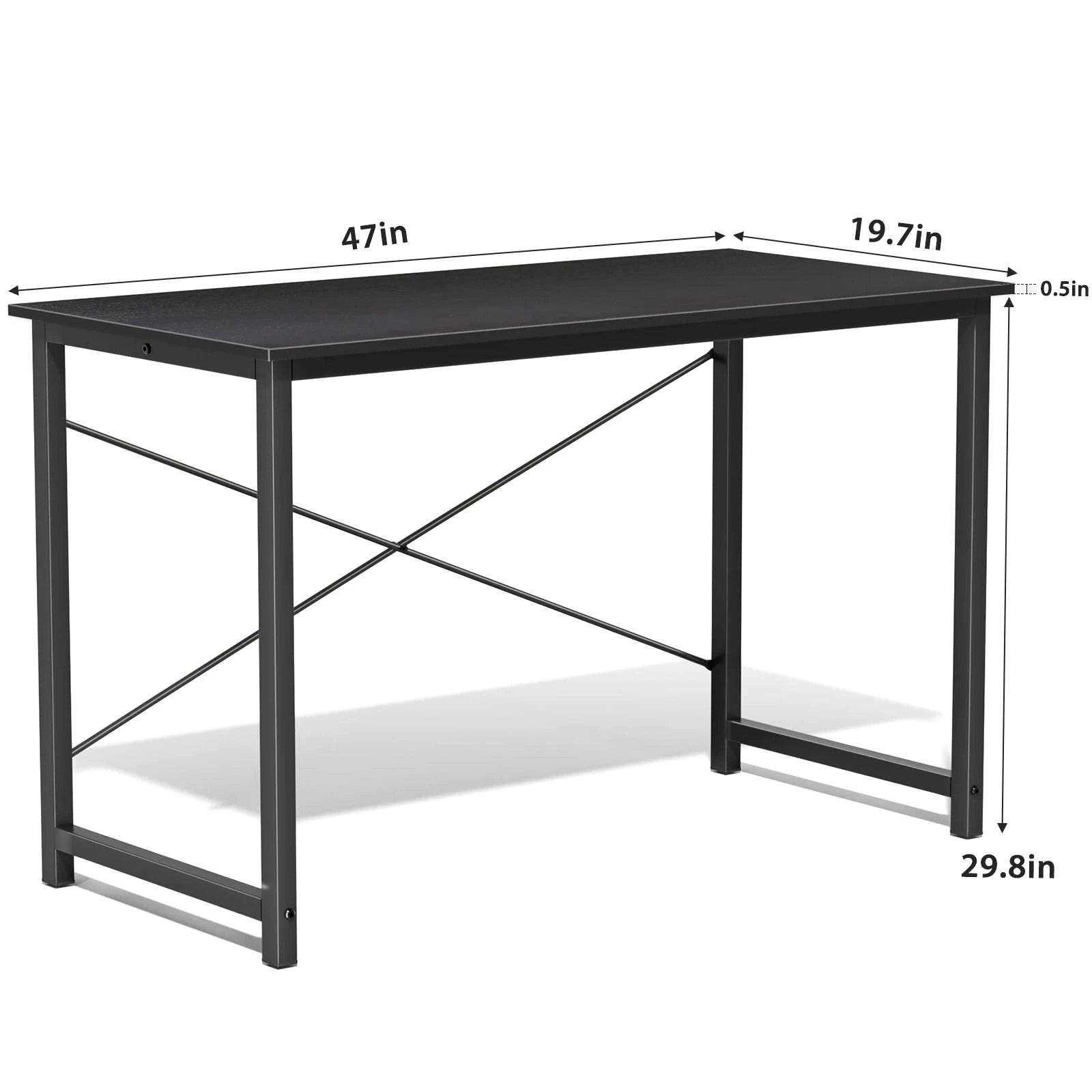 Modern Compact Computer Desk with Metal Frame & Wood Top-40IN Rust / United States