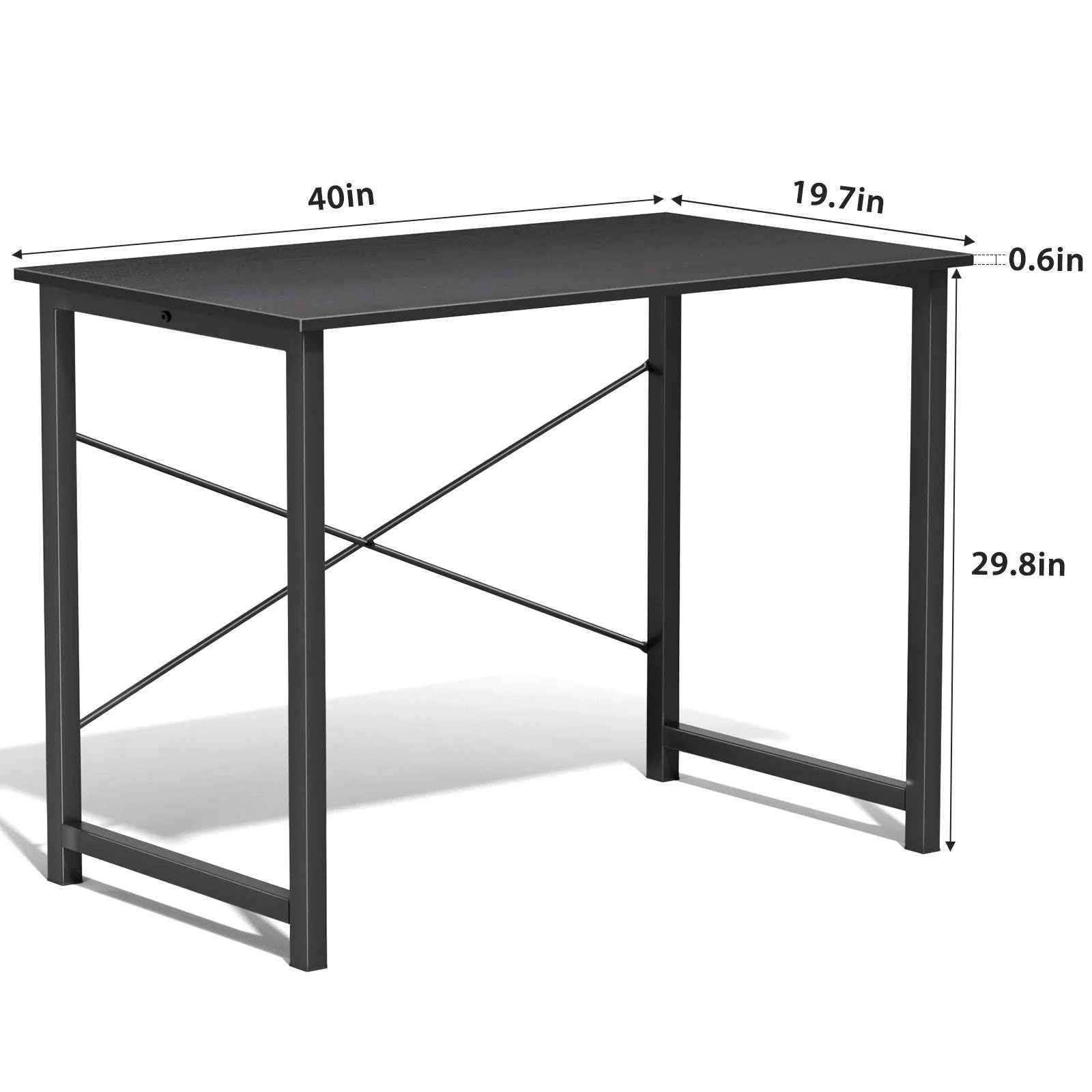 Modern Compact Computer Desk with Metal Frame & Wood Top-40IN Rust / United States