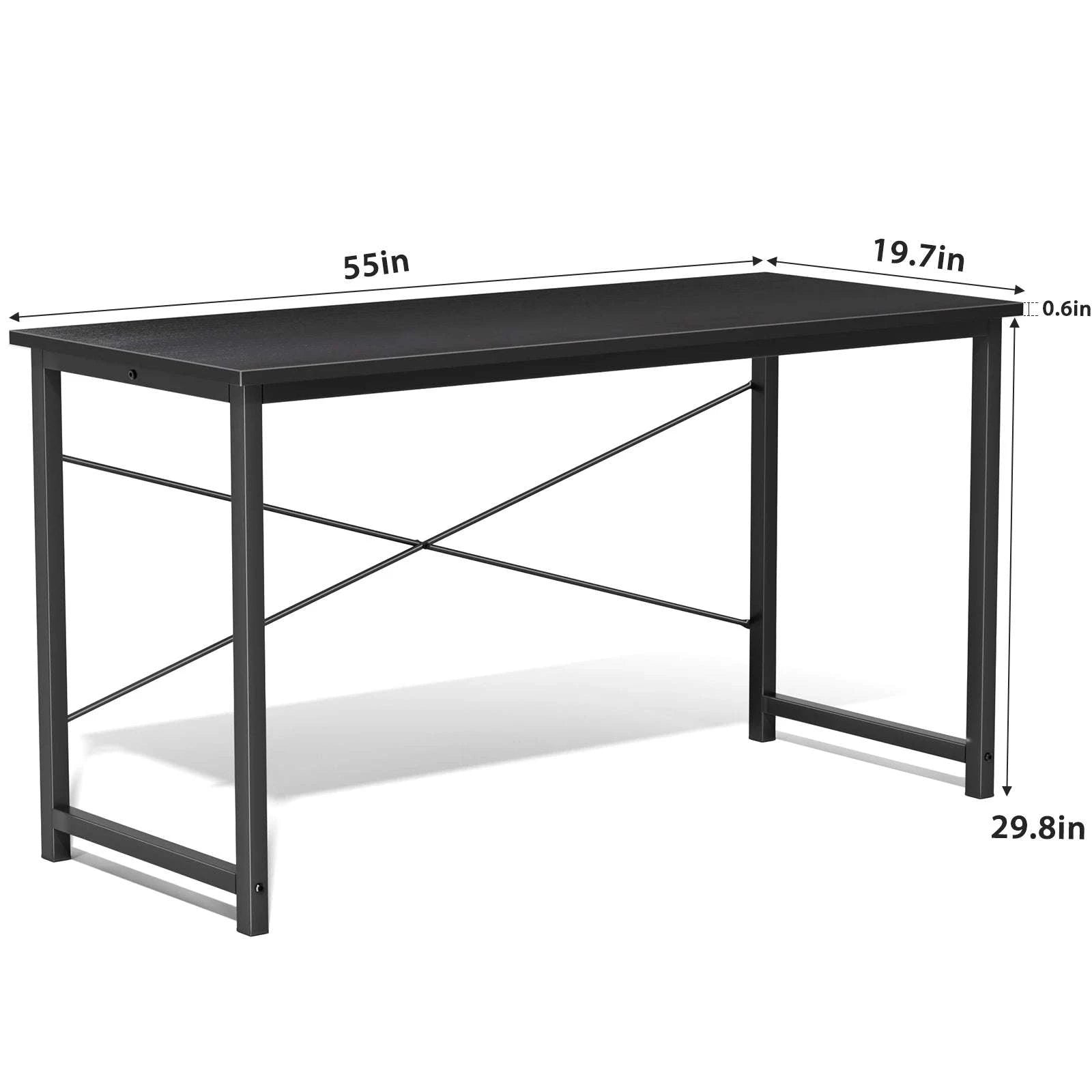 Modern Compact Computer Desk with Metal Frame & Wood Top-40IN Rust / United States