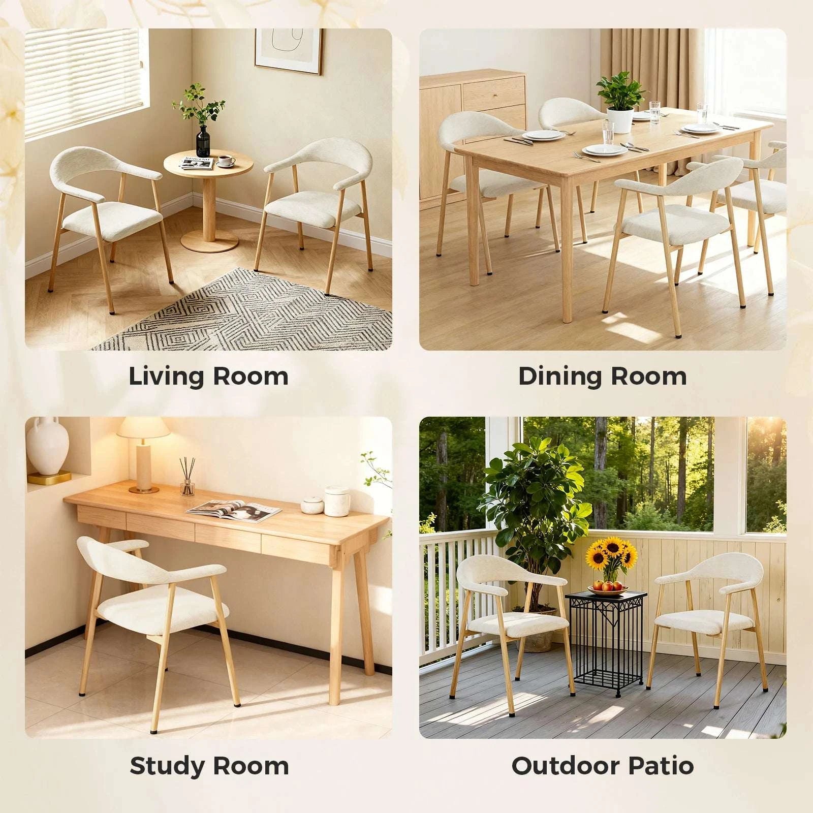 Modern Linen Upholstered Dining Chairs Set of 2 with Curved Back-Orange / United States