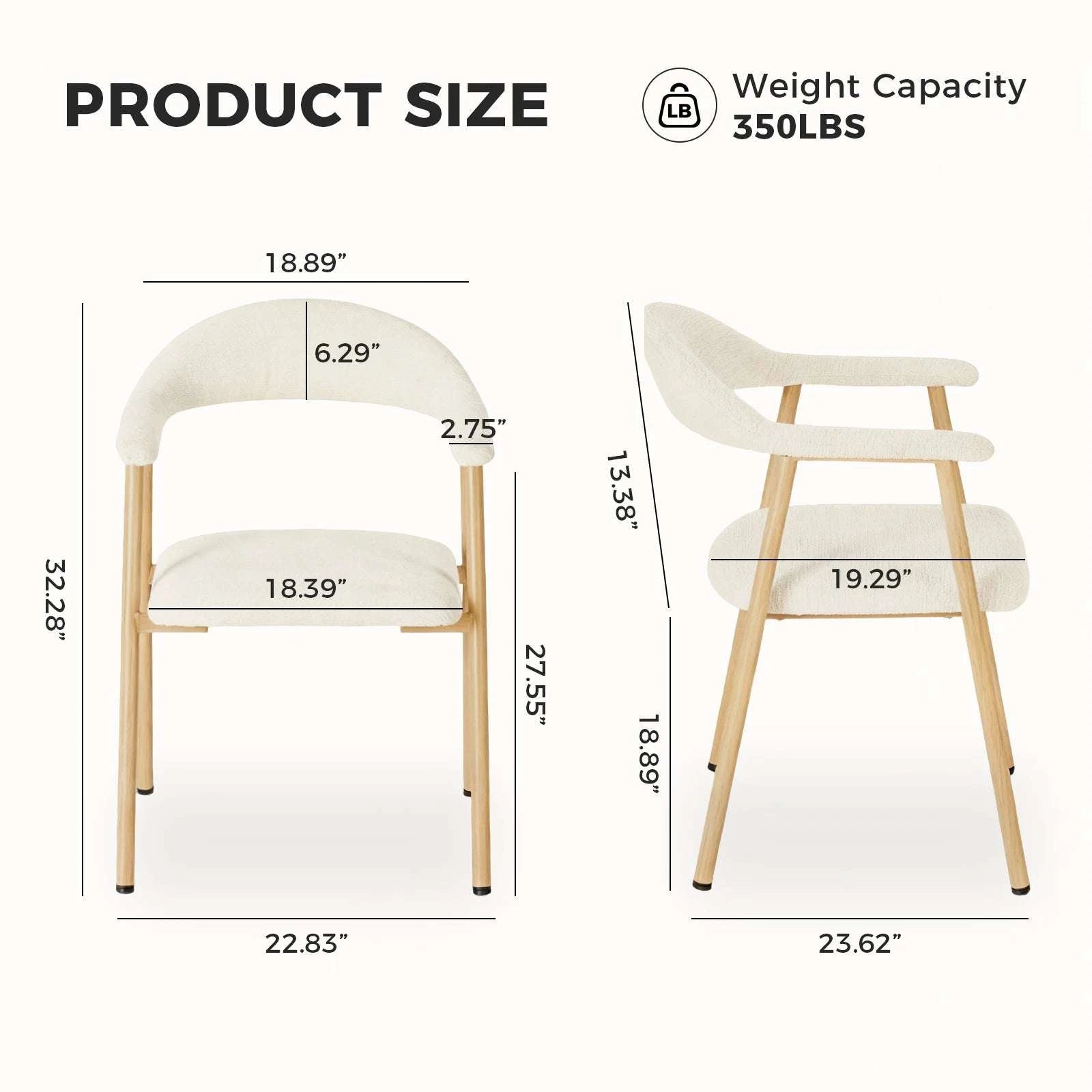 Modern Linen Upholstered Dining Chairs Set of 2 with Curved Back-Orange / United States