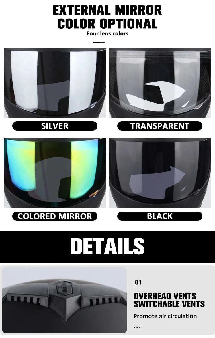 Modular Motorcycle Helmet with Flip-Up Dual Visor-5 / XL
