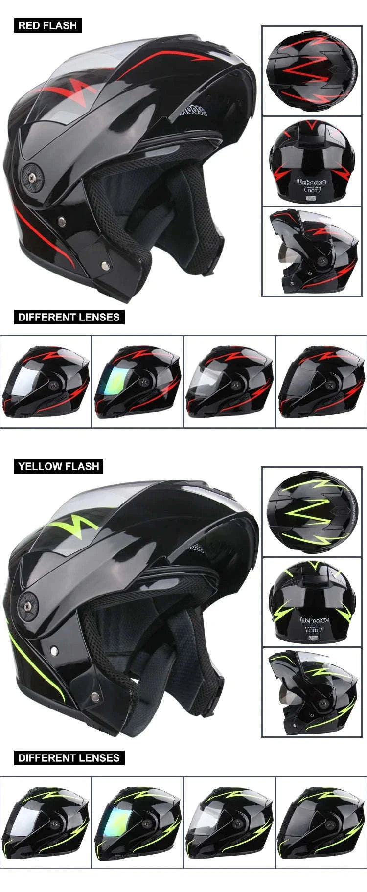 Modular Motorcycle Helmet with Flip-Up Dual Visor-5 / XL