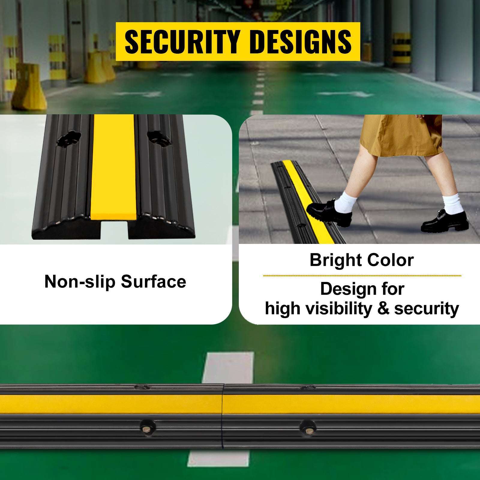 Modular Rubber Cable Protector Ramp 1-Channel 22046 lb Capacity-4PCS / france