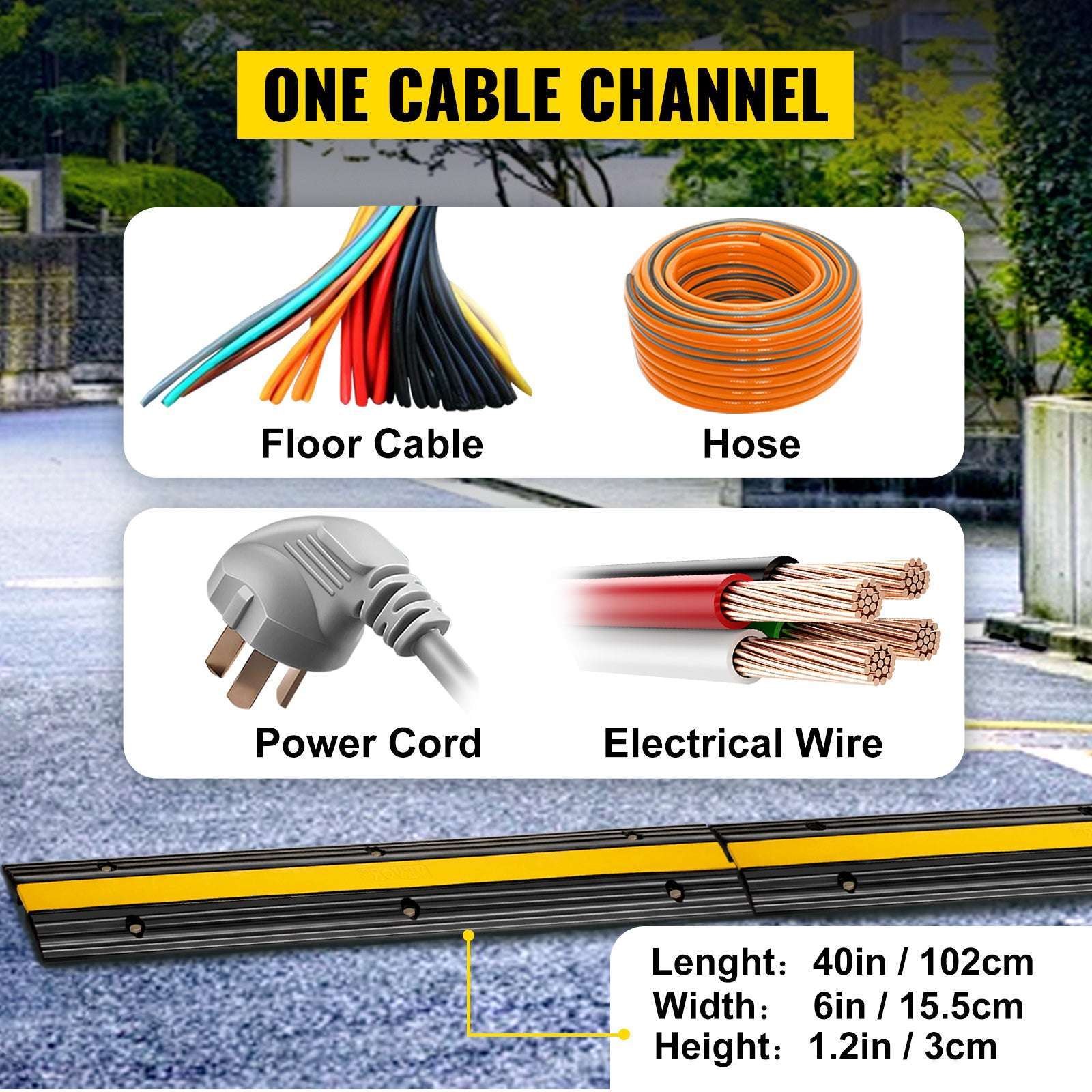 Modular Rubber Cable Protector Ramp 1-Channel 22046 lb Capacity-4PCS / france