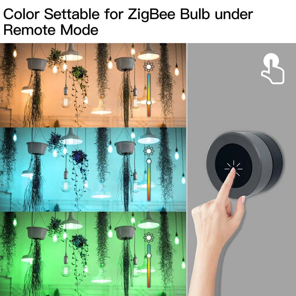 MOES Tuya ZigBee Smart Knob Switch Wireless Scene Switch Button Controller Battery Powered Automation Scenario Smart Life App-1 PC Switch / United States