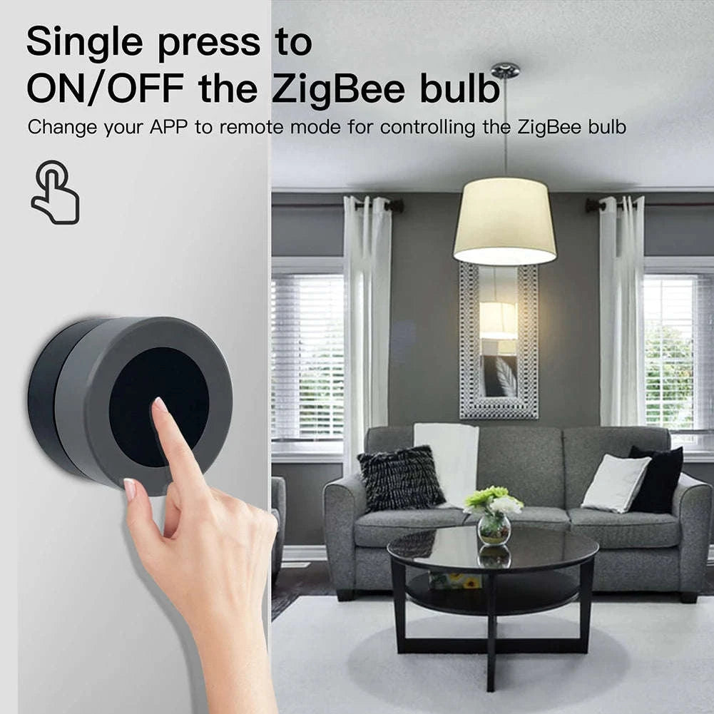 MOES Tuya ZigBee Smart Knob Switch Wireless Scene Switch Button Controller Battery Powered Automation Scenario Smart Life App-1 PC Switch / United States