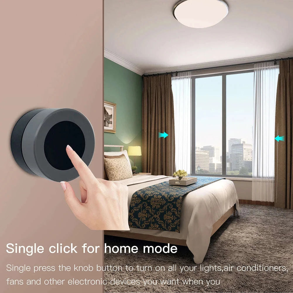 MOES Tuya ZigBee Smart Knob Switch Wireless Scene Switch Button Controller Battery Powered Automation Scenario Smart Life App-1 PC Switch / United States