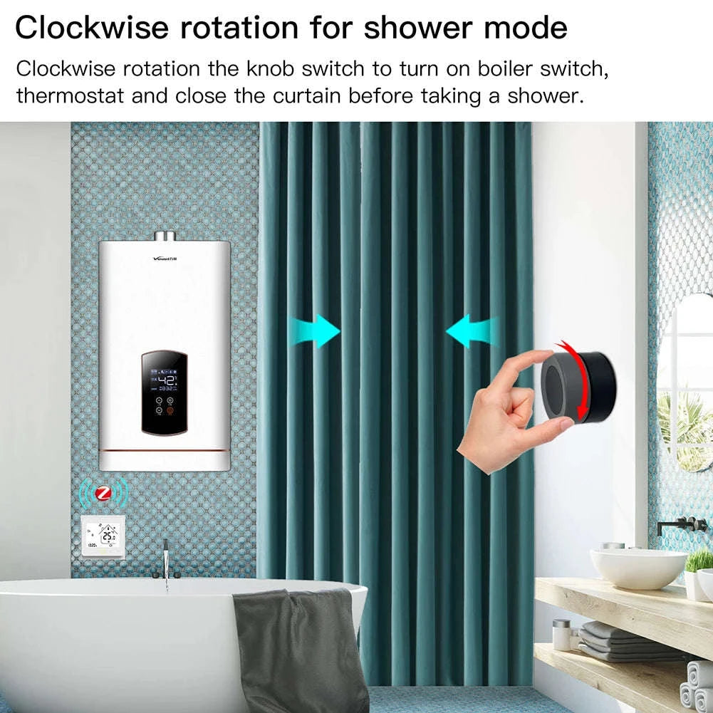 MOES Tuya ZigBee Smart Knob Switch Wireless Scene Switch Button Controller Battery Powered Automation Scenario Smart Life App-1 PC Switch / United States