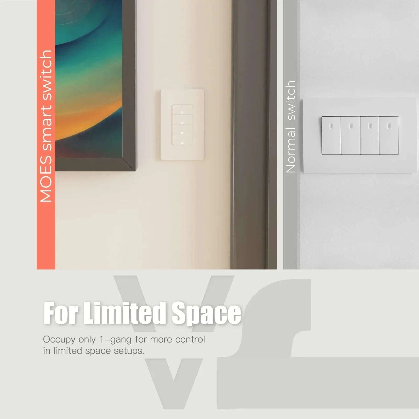 MOES Tuya ZigBee Smart Light Switch – US Push Button Wall Switch-Zigbee 2 gang / United States