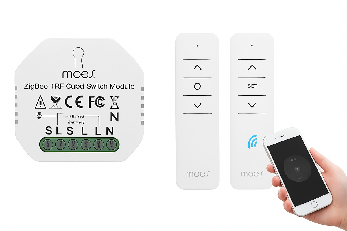 MOES ZigBee 3.0 Smart Curtain Switch Module Motorized Roller Shutter Blinds Motor Tuya Smart Life Alexa Echo Google Home
