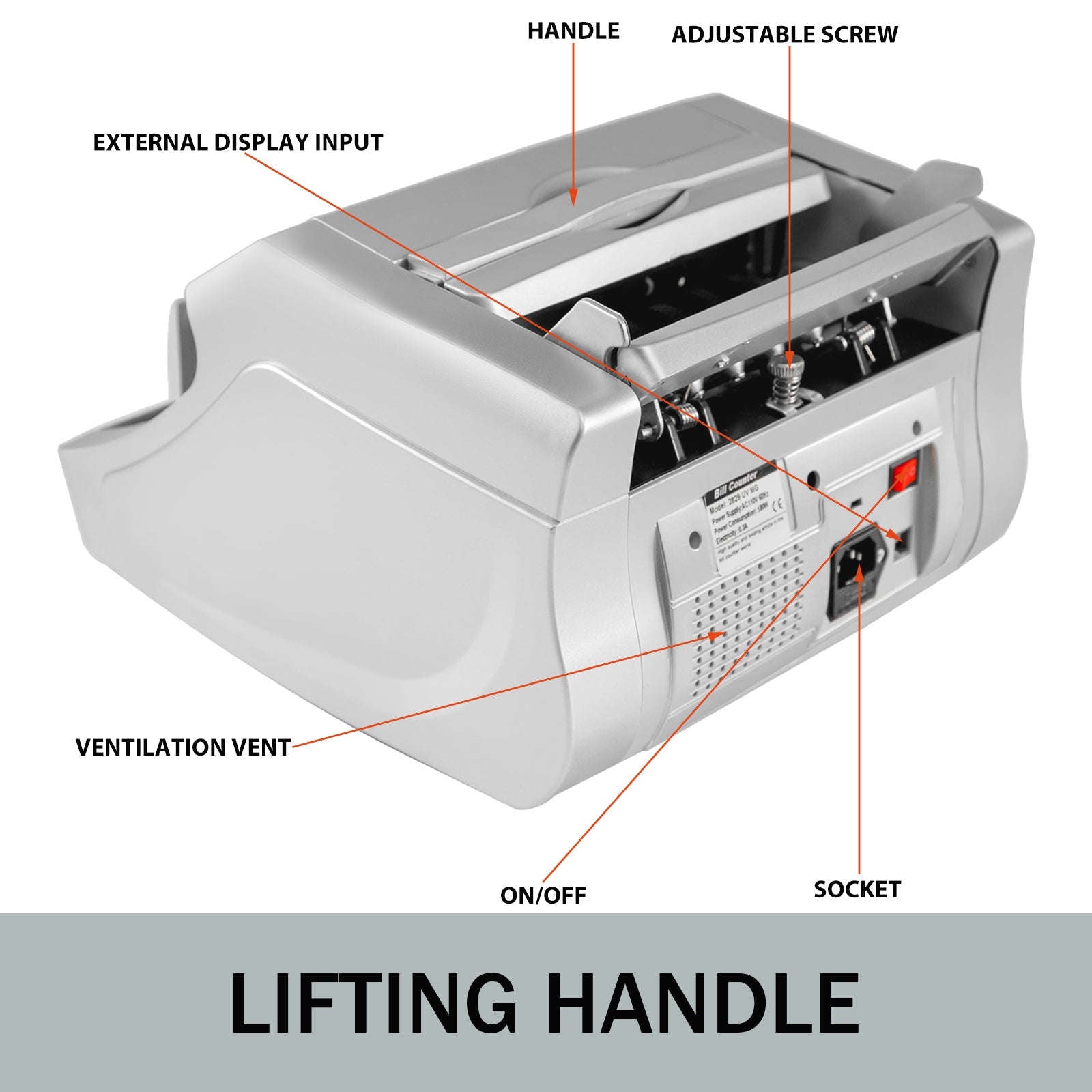 Money Counter Machine with UV MG IR DD Detection for USD and EUR-Gray / Poland