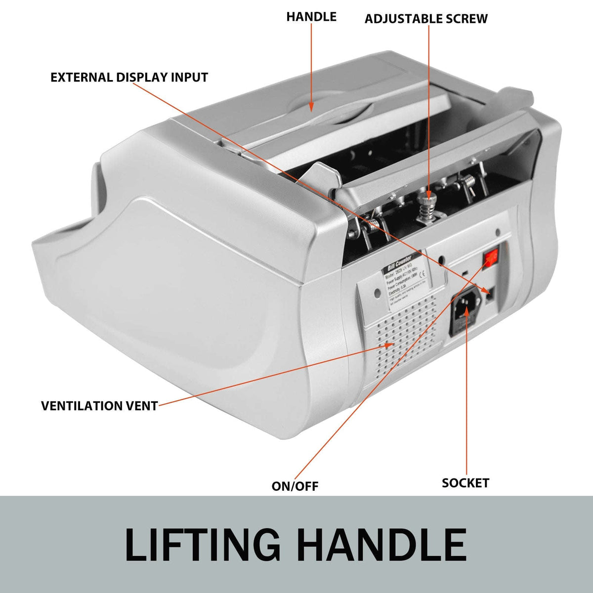 Money Counter Machine with UV MG IR DD Detection for USD and EUR-Gray / Poland