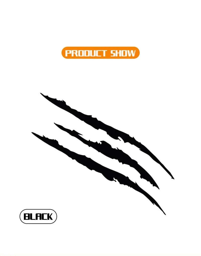 Monster Claw Scratch Decal Reflective Vinyl Car Sticker-44 x 13 cm / Yellow