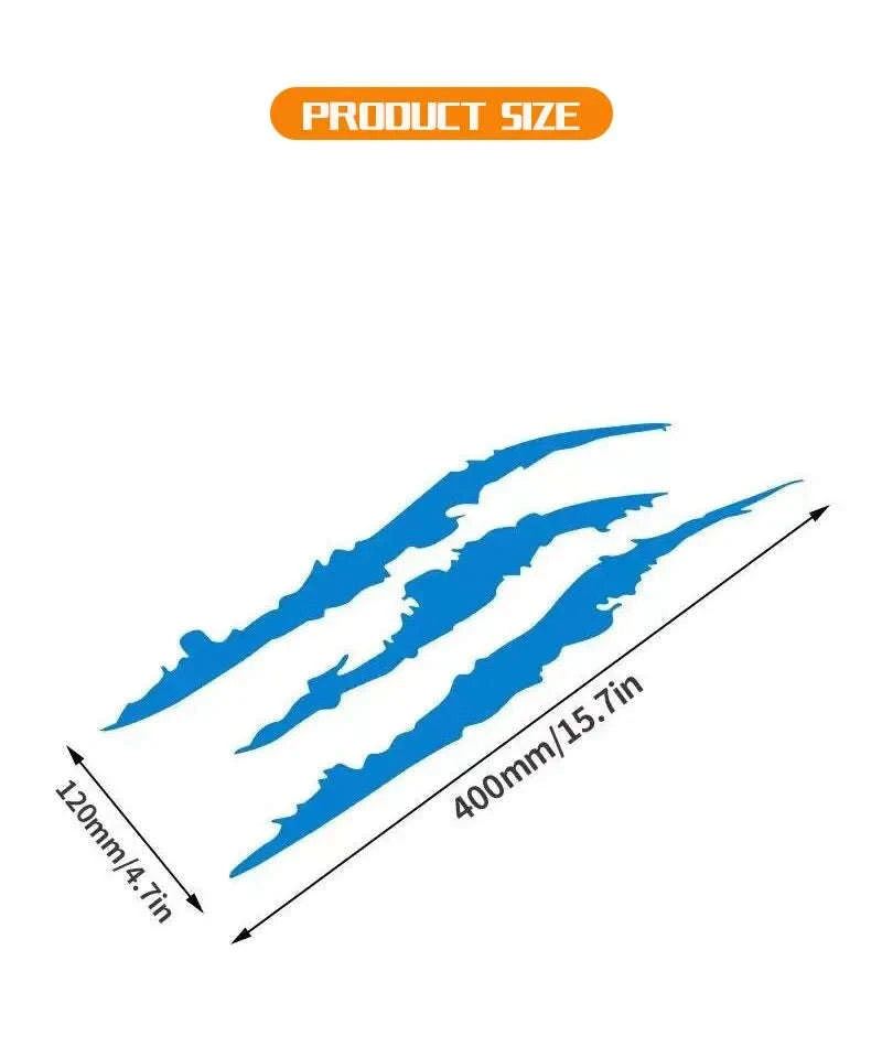 Monster Claw Scratch Decal Reflective Vinyl Car Sticker-44 x 13 cm / Yellow