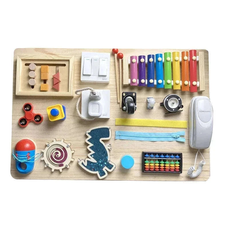 Montessori Busy Board DIY Activity Accessories for Toddlers-Teether-251Y