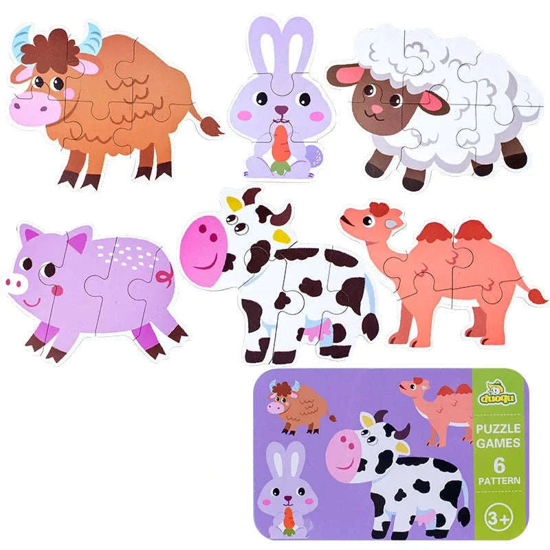 Montessori Wooden Puzzle Educational Toy-Livestock T178