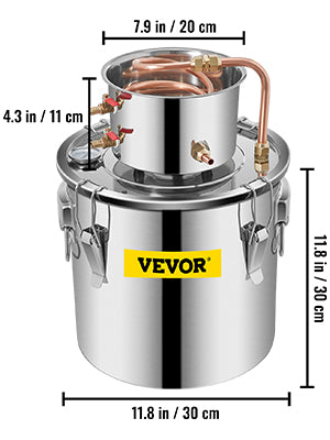 Home Alcohol Distiller Kit 3-8 Gal Stainless Steel Copper Still