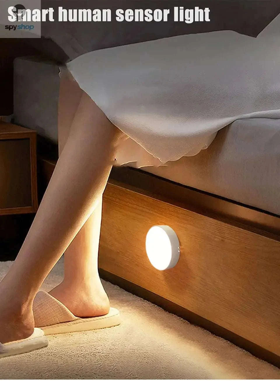 Motion Sensor Night Light – Rechargeable LED Lamp for Kitchens and Bedrooms-White Light