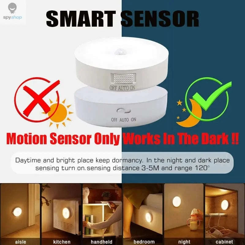 Motion Sensor Night Light – Rechargeable LED Lamp for Kitchens and Bedrooms-White Light