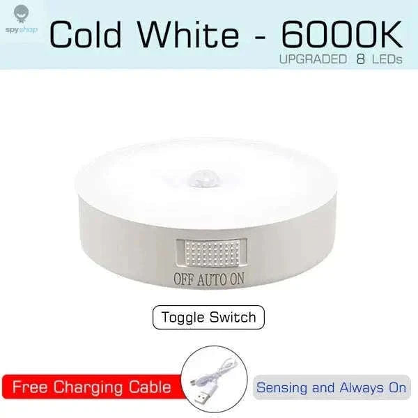 Motion Sensor Rechargeable LED Night Light for Home Use-White Light