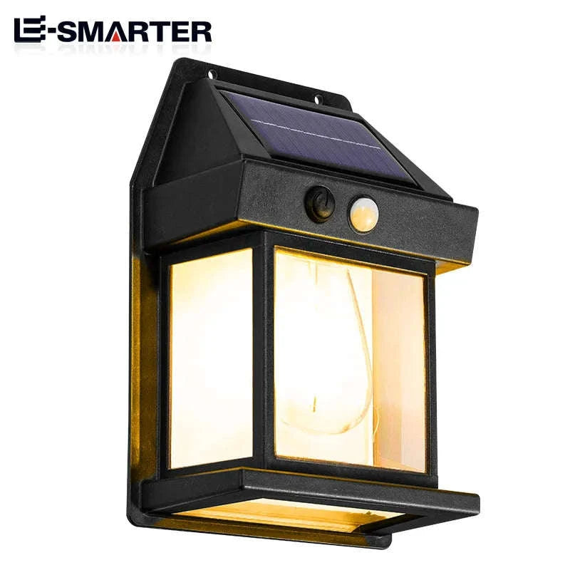Motion Sensor Solar Tungsten Night Lamp for Outdoor Spaces-DK888(Black)