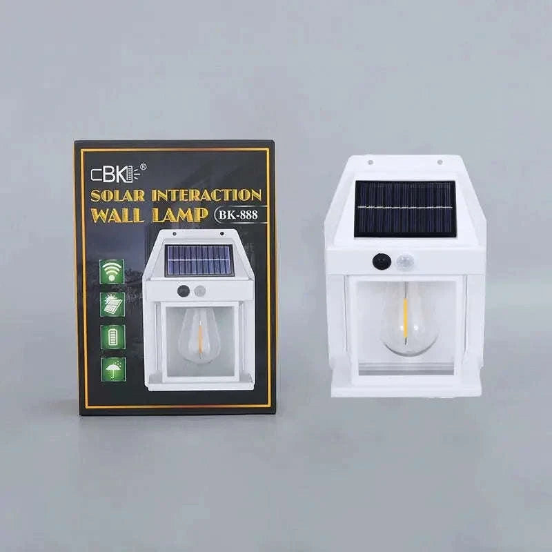 Motion Sensor Solar Tungsten Night Lamp for Outdoor Spaces-DK888(Black)