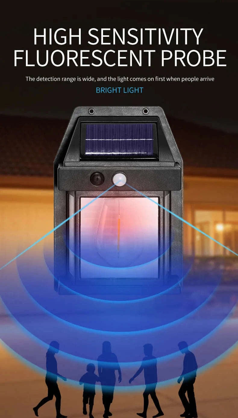 Motion Sensor Solar Tungsten Night Lamp for Outdoor Spaces-DK888(Black)
