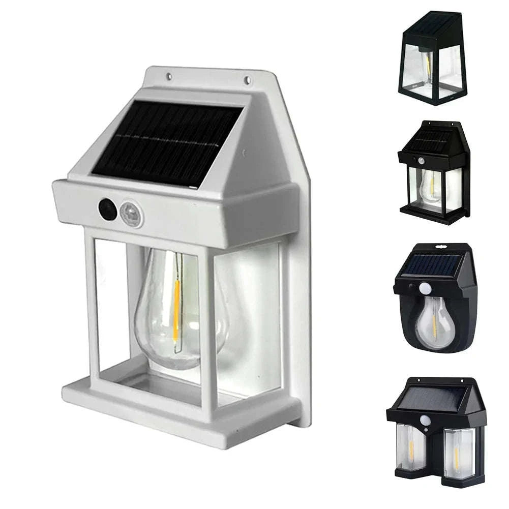 Motion Sensor Solar Tungsten Night Lamp for Outdoor Spaces-DK888(Black)