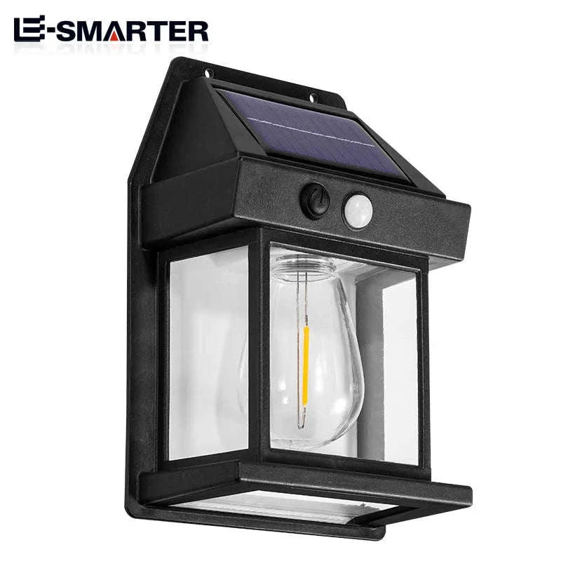 Motion Sensor Solar Tungsten Night Lamp for Outdoor Spaces-DK888(Black)