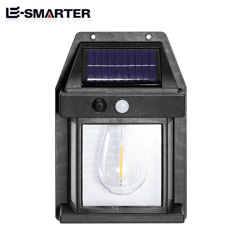 Motion Sensor Solar Tungsten Night Lamp for Outdoor Spaces-DK888(Black)