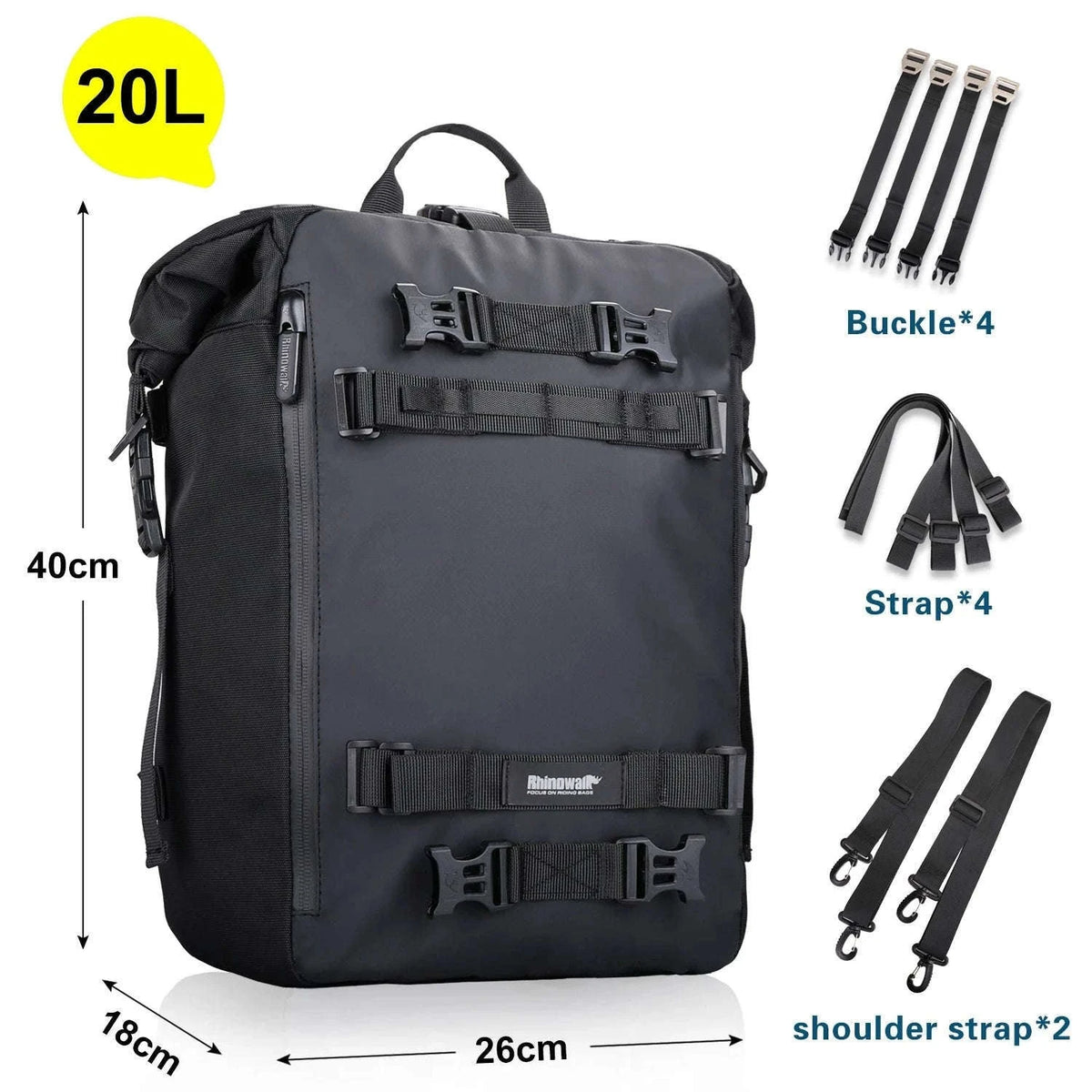 Motorcycle Back Seat Waterproof Bag 10L / 20L / 30L Travel Storage-Yellow 10L / China Mainland