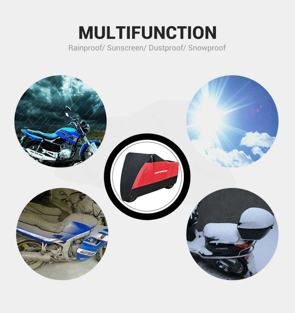 Motorcycle Cover Waterproof All‑Season Protection-L for 1801mm-2000mm / MCZ001 Red