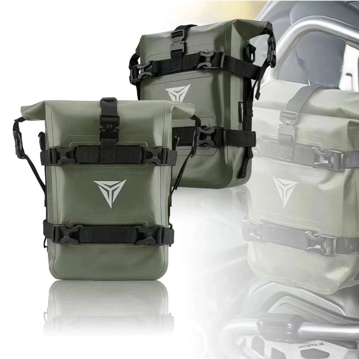 Motorcycle Crash Bar Waterproof Storage Bag for GS, ADV & More-2x no logo yellow