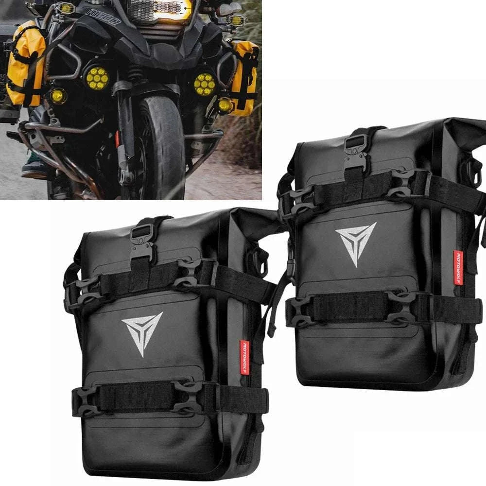 Motorcycle Crash Bar Waterproof Storage Bag for GS, ADV & More-2x no logo yellow